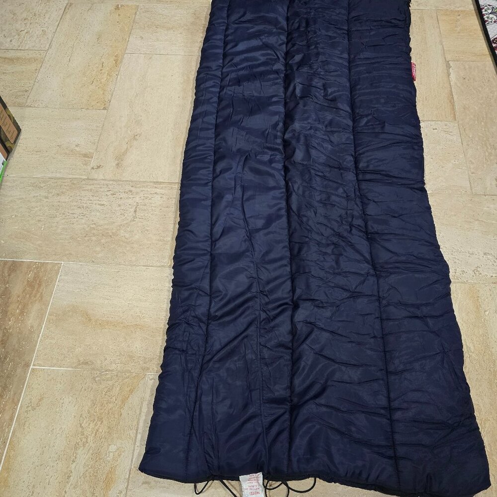Coleman Brazos sleeping bag 20-30‎ degrees navy blue roll up lined